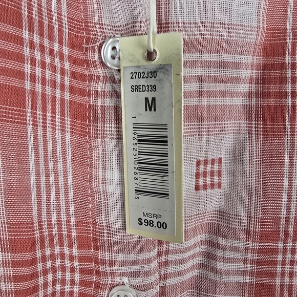 NWT Max Studio Red Plaid Lightweight 100% Cotton Button Down Tunic/Dress Size M - Picture 7 of 13